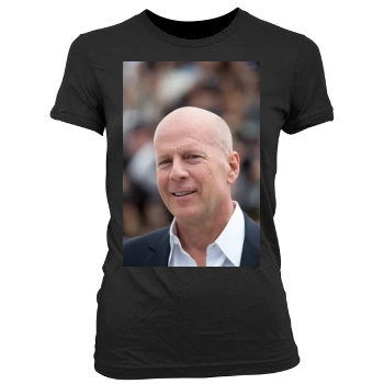 Bruce Willis Women's Junior Cut Crewneck T-Shirt