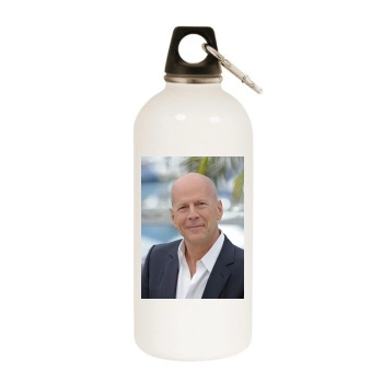 Bruce Willis White Water Bottle With Carabiner