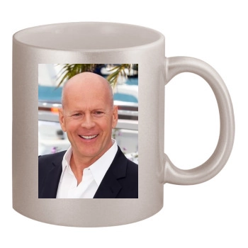 Bruce Willis 11oz Metallic Silver Mug