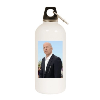 Bruce Willis White Water Bottle With Carabiner