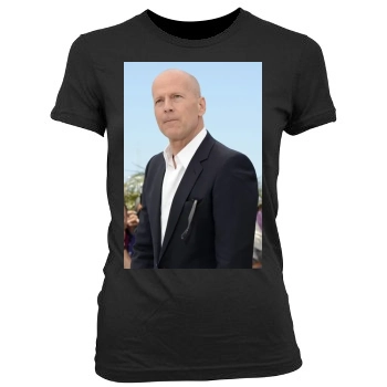 Bruce Willis Women's Junior Cut Crewneck T-Shirt