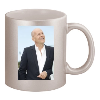 Bruce Willis 11oz Metallic Silver Mug