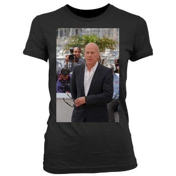 Bruce Willis Women's Junior Cut Crewneck T-Shirt