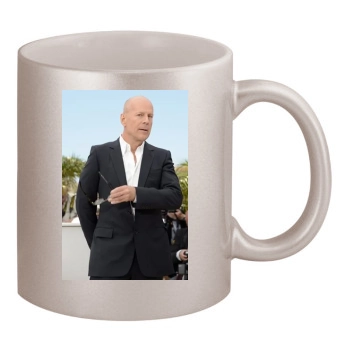 Bruce Willis 11oz Metallic Silver Mug