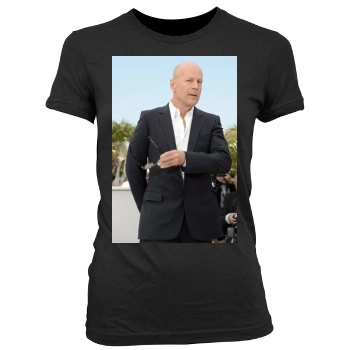 Bruce Willis Women's Junior Cut Crewneck T-Shirt