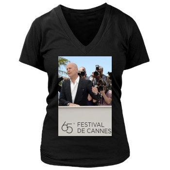 Bruce Willis Women's Deep V-Neck TShirt