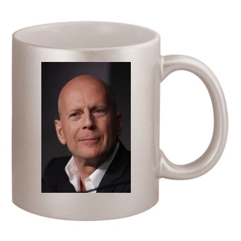 Bruce Willis 11oz Metallic Silver Mug