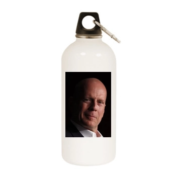 Bruce Willis White Water Bottle With Carabiner