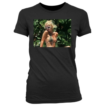 Paris Hilton Women's Junior Cut Crewneck T-Shirt