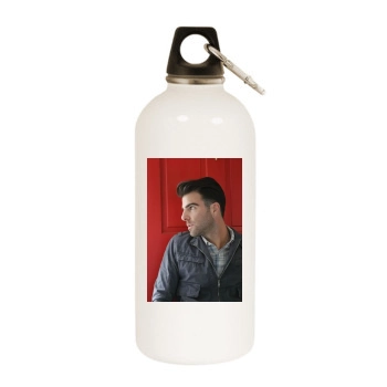 Zachary Quinto White Water Bottle With Carabiner