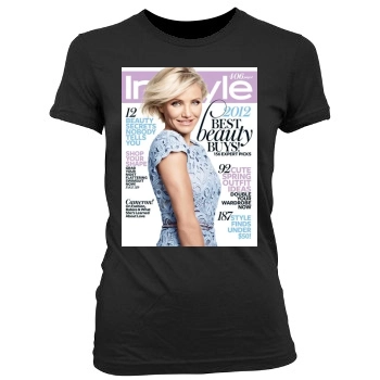 Cameron Diaz Women's Junior Cut Crewneck T-Shirt