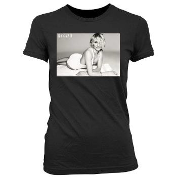 Cameron Diaz Women's Junior Cut Crewneck T-Shirt