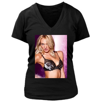 Candice Swanepoel Women's Deep V-Neck TShirt