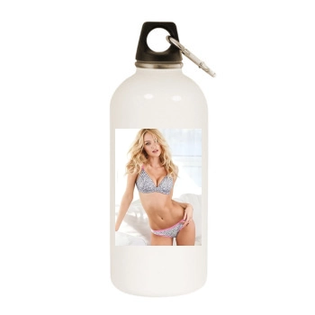 Candice Swanepoel White Water Bottle With Carabiner