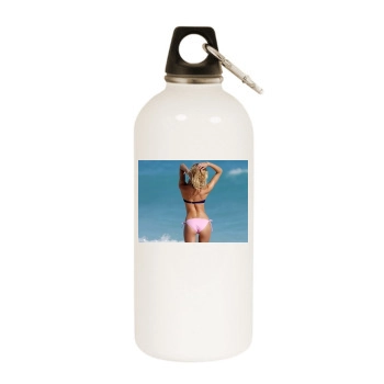 Candice Swanepoel White Water Bottle With Carabiner