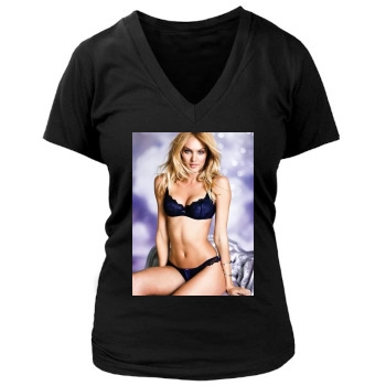 Candice Swanepoel Women's Deep V-Neck TShirt