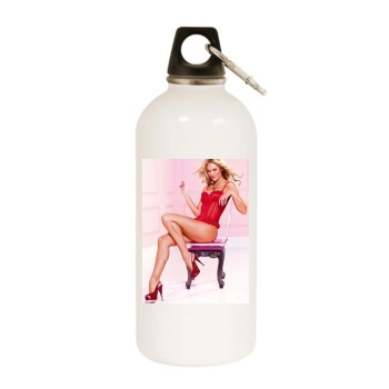 Candice Swanepoel White Water Bottle With Carabiner