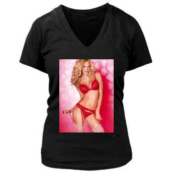 Candice Swanepoel Women's Deep V-Neck TShirt