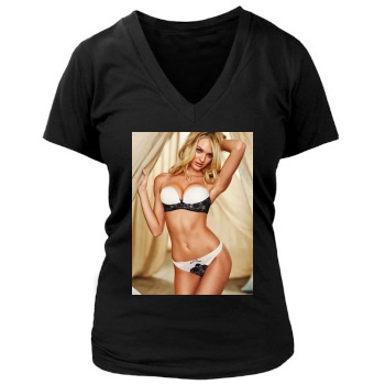 Candice Swanepoel Women's Deep V-Neck TShirt