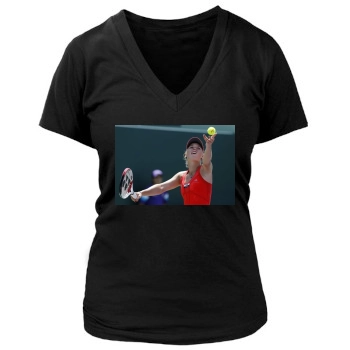 Caroline Wozniacki Women's Deep V-Neck TShirt