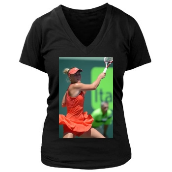 Caroline Wozniacki Women's Deep V-Neck TShirt