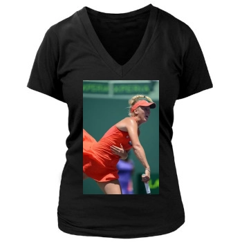 Caroline Wozniacki Women's Deep V-Neck TShirt