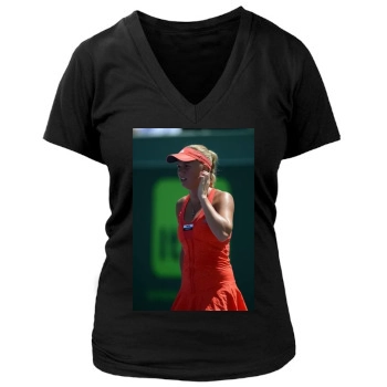 Caroline Wozniacki Women's Deep V-Neck TShirt