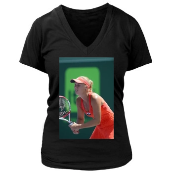 Caroline Wozniacki Women's Deep V-Neck TShirt