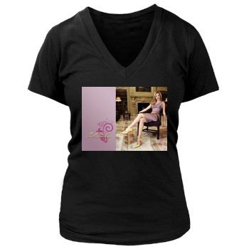 Cat Deeley Women's Deep V-Neck TShirt