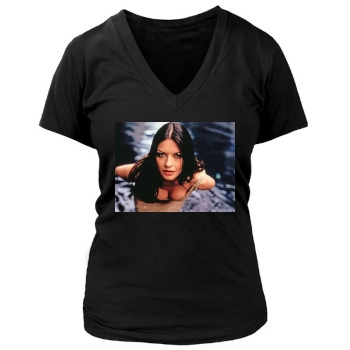 Catherine Zeta-Jones Women's Deep V-Neck TShirt