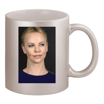 Charlize Theron 11oz Metallic Silver Mug