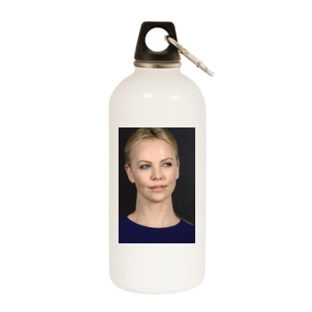 Charlize Theron White Water Bottle With Carabiner