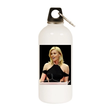 Charlize Theron White Water Bottle With Carabiner