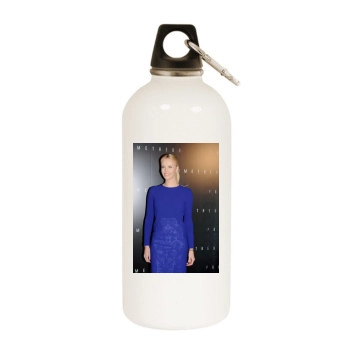 Charlize Theron White Water Bottle With Carabiner