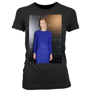 Charlize Theron Women's Junior Cut Crewneck T-Shirt