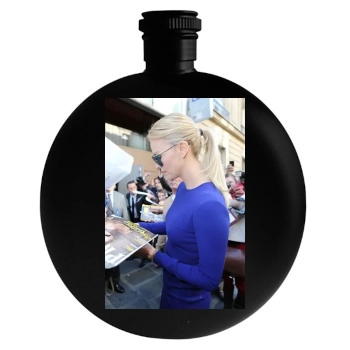 Charlize Theron Round Flask