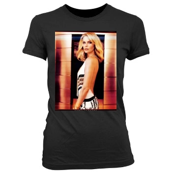 Charlize Theron Women's Junior Cut Crewneck T-Shirt