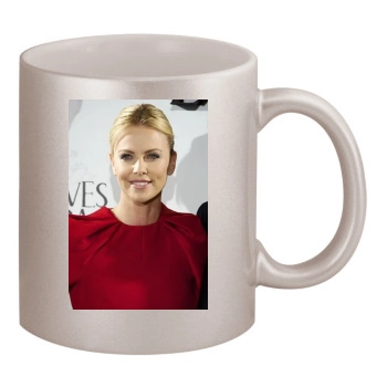 Charlize Theron 11oz Metallic Silver Mug