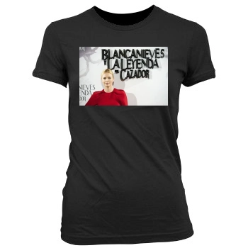 Charlize Theron Women's Junior Cut Crewneck T-Shirt