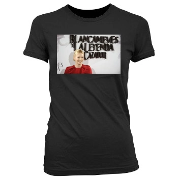 Charlize Theron Women's Junior Cut Crewneck T-Shirt