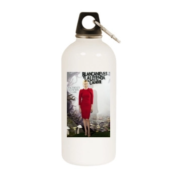 Charlize Theron White Water Bottle With Carabiner