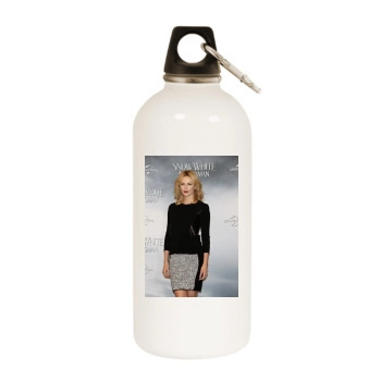 Charlize Theron White Water Bottle With Carabiner