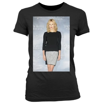 Charlize Theron Women's Junior Cut Crewneck T-Shirt