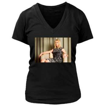 Charlize Theron Women's Deep V-Neck TShirt