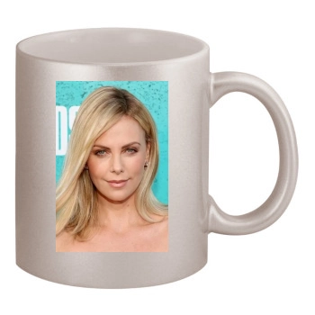 Charlize Theron 11oz Metallic Silver Mug