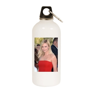 Charlize Theron White Water Bottle With Carabiner