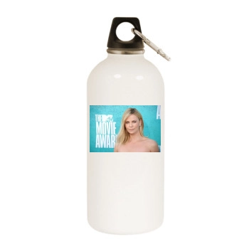 Charlize Theron White Water Bottle With Carabiner