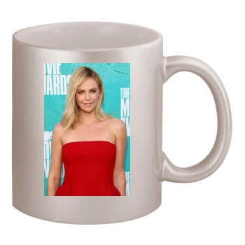 Charlize Theron 11oz Metallic Silver Mug