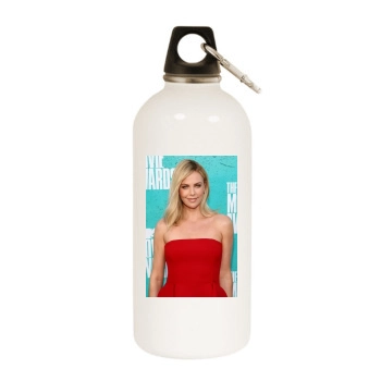 Charlize Theron White Water Bottle With Carabiner