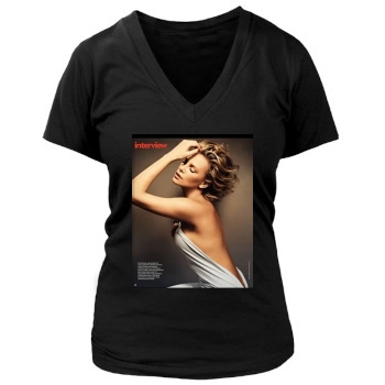 Charlize Theron Women's Deep V-Neck TShirt